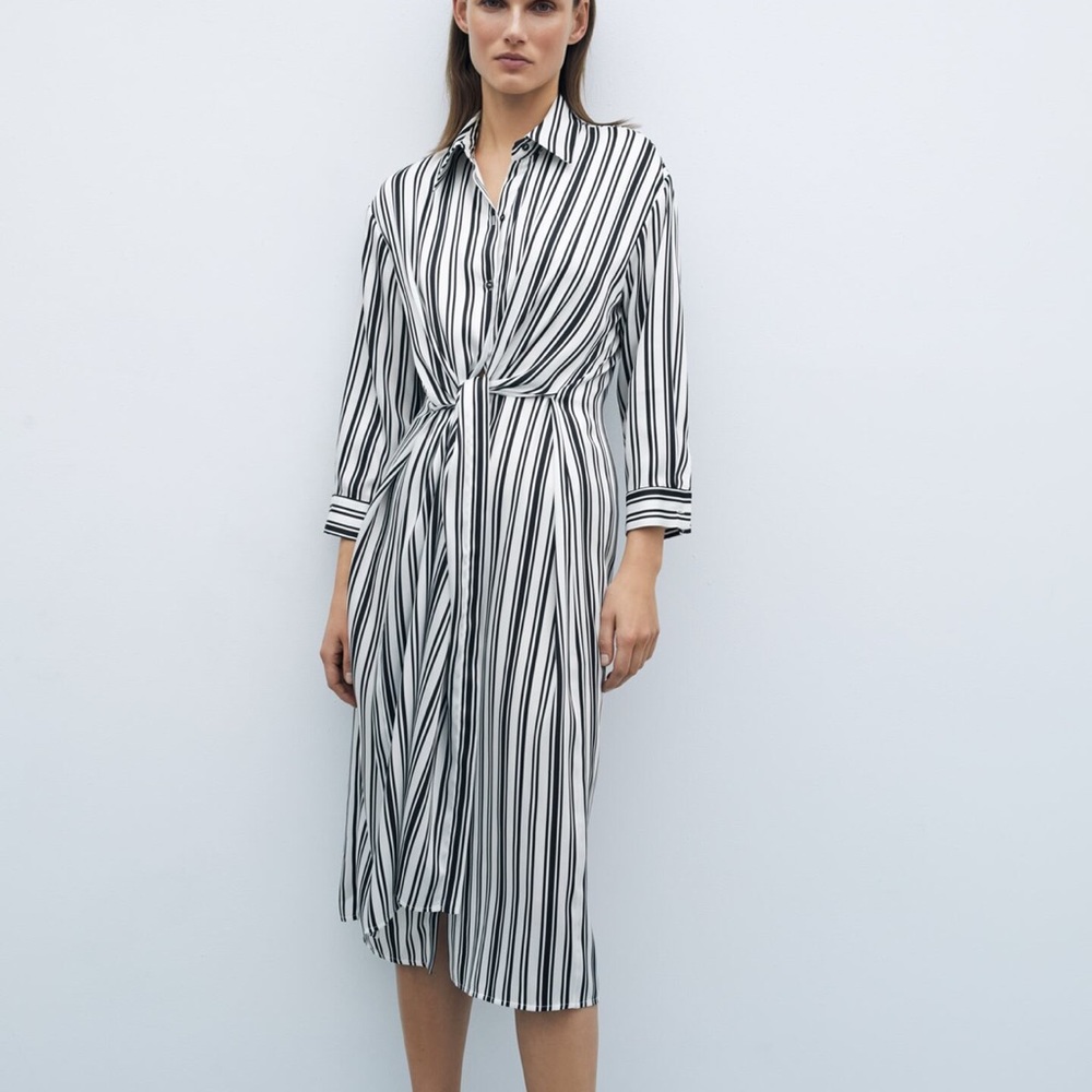 Striped shirtdress from Zara, wrap style